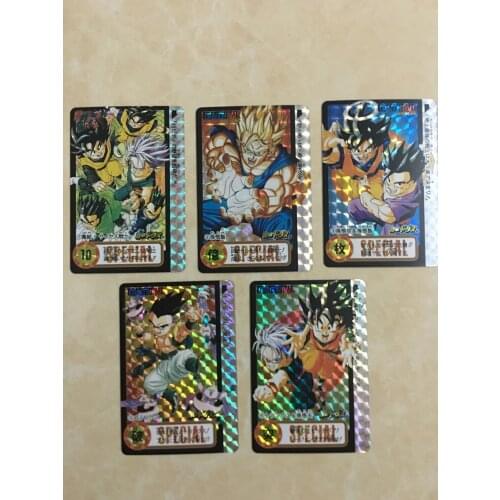 BANDAI Dragon Ball Imitation Bomb Breakthrough Commemorative Special Flash Card 5 Sets of Rare Limited Collection Cards