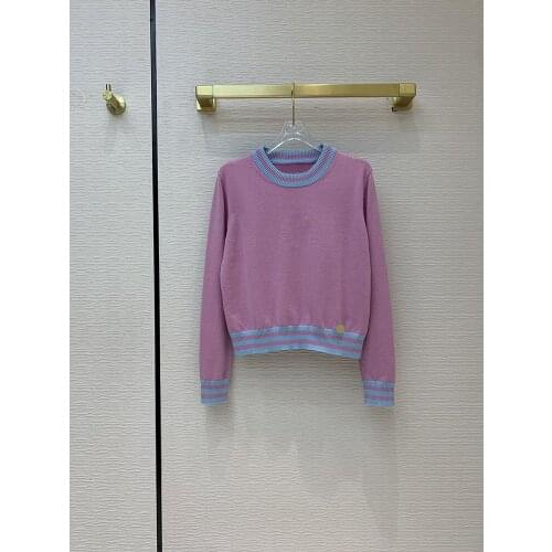 Luxury Brand Knitted Eureeky Shirts 2021 Early Spring Women New High-end Casual Simple Striped Matching O-Neck Sweater Pullovers