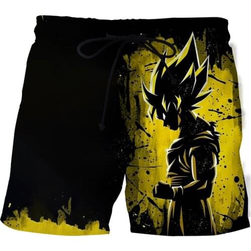 Goku 3D Printed Shorts Anime Beach Shorts For Men Summer Island Vacation Board Shorts Mens Baggy Casual Comfortable Short Pants