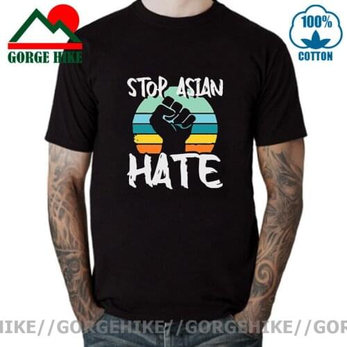 Unisex Stop Asian Hate Asian Lives Matters Anti Asian Racism Vintage Mens 100% Cotton Short Sleeve T-Shirt Women Streetwear Tee