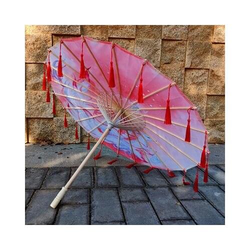 Ancient style dance umbrella Hanfu oil paper umbrella silk cloth umbrella cheongsam photo show umbrella parasol paraguas