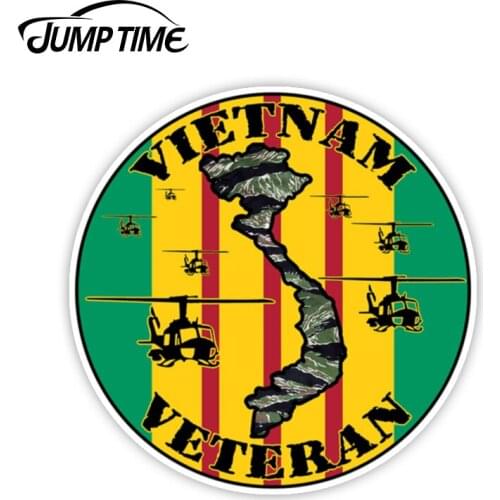 JumpTime 13cm x 13cm Vietnam Veteran Sticker Vinyl Decal Vietnam War US military Car Truck Windows Waterproof Car Accessories