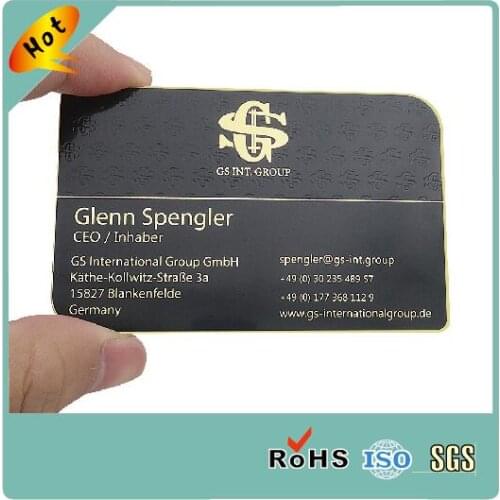 High standard chemical etched black stainless steel laser engraved metal cards