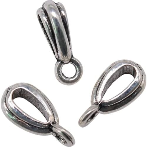 WYSIWYG 20pcs Charms Bail Beads For Jewelry Making 4x13mm Antique Silver Color For Jewelry Making Diy Jewelry Accessories