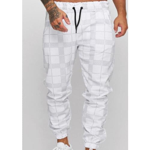 YIKUO Men's Checked Trousers