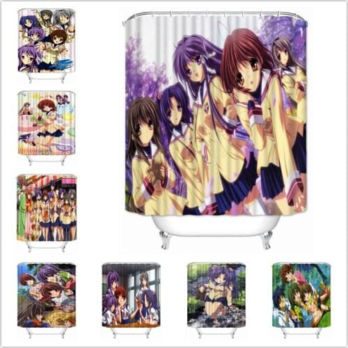 Musife Custom CLANNAD Shower Curtain Waterproof Polyester Fabric Bathroom With Hooks DIY Home Decor