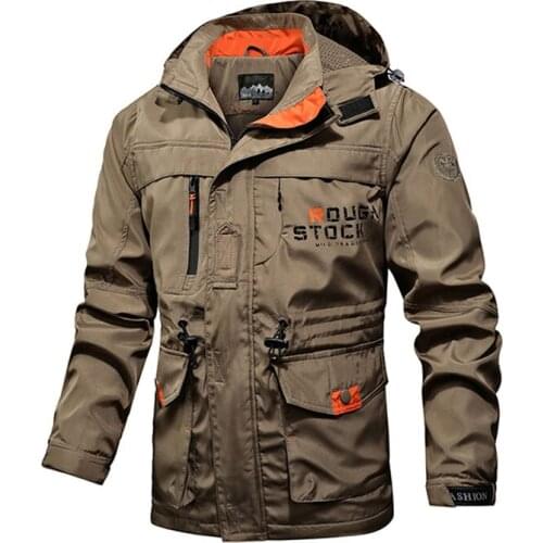 Winter Man Plus Size M-4XL Jacket Fashion Hooded Tactical Windproof Waterproof Jacket Male Solid Windbreaker Coat