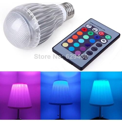 10pcs/lot B22/GU10/E27 RGB LED Lamp 10W AC110V 220V 85-265V Led Bulb Lamp For Remote Control Multiple Colour Led Lighting