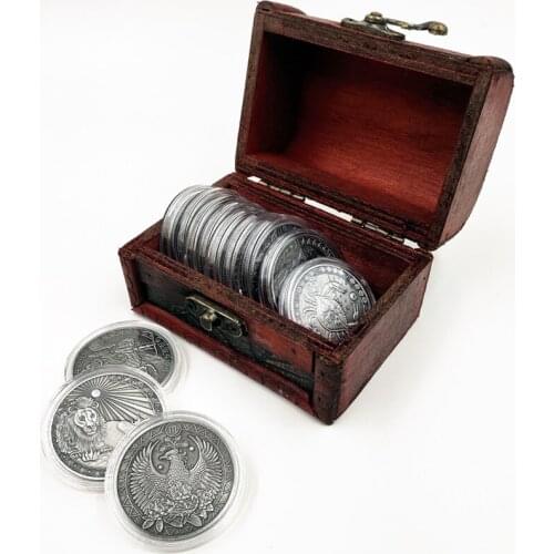 12 Pieces Twelve Constellations Antique Silver Embossed Cancer Commemorative Coins Love Mermaid Sun Sagittarius Coin with box