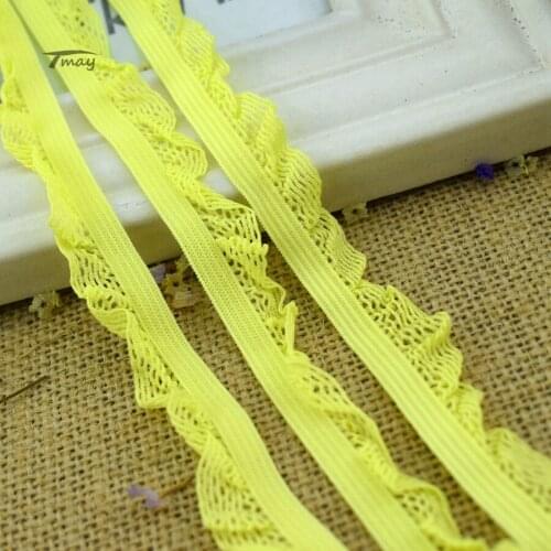 #1449 Yellow mesh edge Elastic bands for Pants Nylon Lace Fabric Stretch Ribbon rubber band skirt belt sewing Tape Baby Use