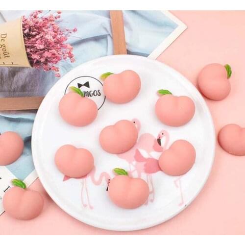 2Pcs Mini Peach Squeeze Funny Toy Soft Stress Anxiety Relief Toys Diy Decor Antistress Squishy Funny Gadgets Decompression Toy