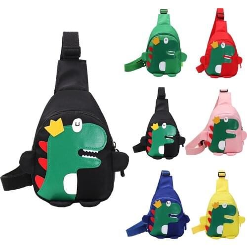 2021 Cute Cartoon Toddler Baby Harness Outdoor Travel Backpack Childrens Bags Unisex Cross-body Handsome Dinosaur Chest Bag