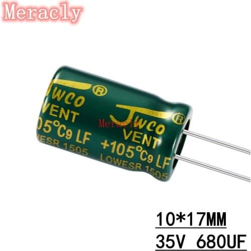 5PCS 35V 680UF 20% High frequency low impedance electrolytic capacitor Power supply motherboard High temperature resistance