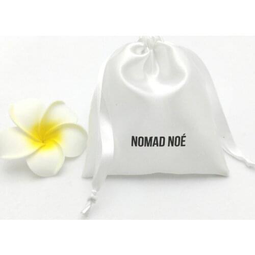 Satin Bag for Jewelry Packaging White Drawstring Pouch Print Logo Cosmetic Party Beaded Luxury Sachet Custom Reusable Silk Bags