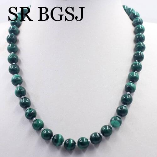 Free Shipping 10mm Natural Handmade Round Gems Beads Knot Women Fashion Jewelry Necklace Strand 17.5"