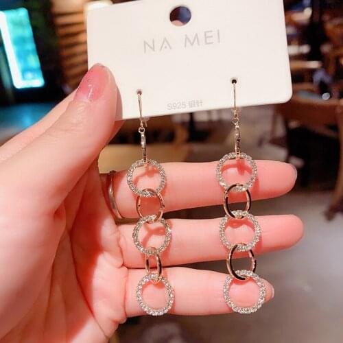 Big Long Golden Earrings Vintage Geometry Gold Dangle Drop Earrings For Women Female Chain Earring 2021 Trend Irregular Jewelry