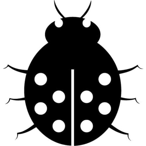 Ladybug Cartoon Animal Decals Fashion Car Window Decoration Decals Personalized Pvc Waterproof Decals Black/white, 15cm * 15cm