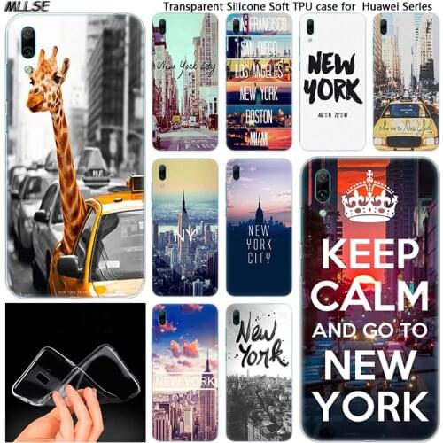 Hot New York City Soft Silicone Case for Huawei Mate 10 20 Lite Pro Enjoy 8 9E Y6 Pro Y5 2017 Y7 Pro Y9 2019 2018 Fashion Cover