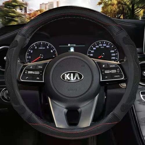 Car Steering-wheels Cover 38cm 15" for Kia Soul Forte Cerato Cadenza/K7 cee'd Optima/Magentis/K5 Picanto/Morning Ray Rio5/Pride