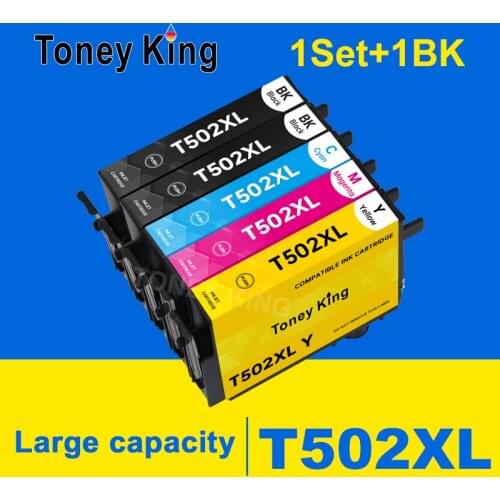 Toney king Compatible for Epson 502XL T502 XL 502 Ink Cartridge for Epson T502XL Home XP-5100 5105 2860D 2865D Printer