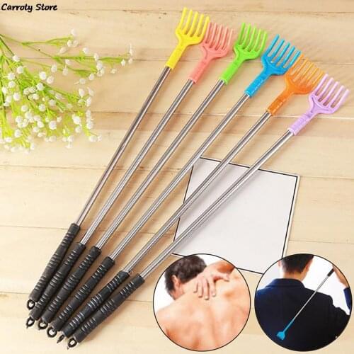 Long Handle Stainless Steel Back Scratcher Scraping Telescopic Anti Itch Claw Backscratcher For Massage 46x3.8cm