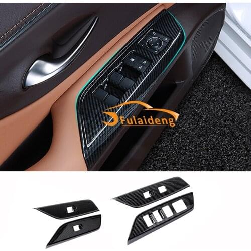 For Lexus ES ES200 260 300H 2018-2021 Carbon Fiber ABS Interior Car Window Switch Panel Cover Tirm Car Accessories