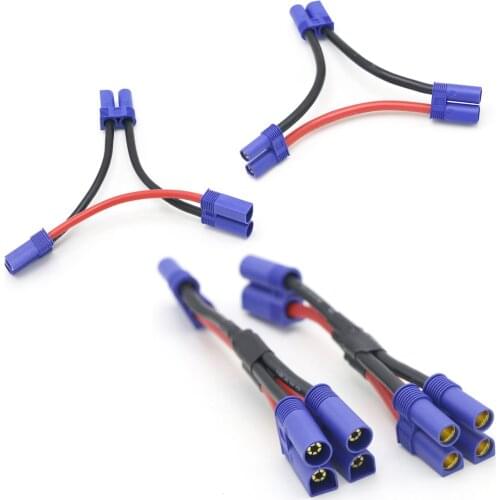 EC5 Parallel Battery Connector Cable Dual Extension Y Splitter 12AWG Silicone Wire 10CM Y / O Style for Rc Toys
