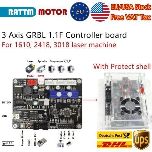 〖EU/USA Free〗3 axis USB GRBL 1.1f CNC Controller Board for 3018 2418 1610 laser Machine Support Laser Engraving Anti-jamming Use
