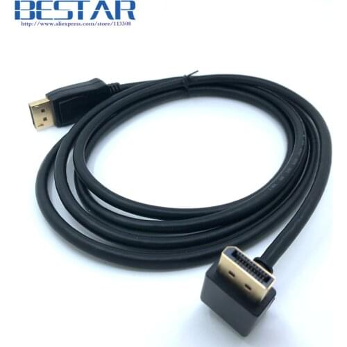 Elbow Down Angled 90 Degree Standard 1.2v DisplayPort Male To DisplayPort Male DP Cable Angle 6ft 1.8m 4K X 2K 60hz 3D Cables