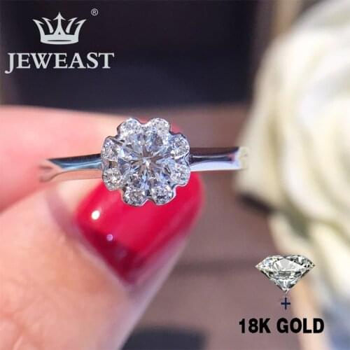 Natural Diamond 18K Gold Pure Gold Ring Beautiful Gemstone Ring Good Upscale Trendy Classic Party Fine Jewelry Hot Sell New 2020