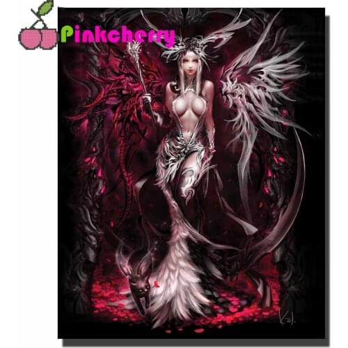 Demoness Queen of Hell Art 5d diy diamond painting 5d Diamond mosaic full square Round diamond embroidery Woman,k717