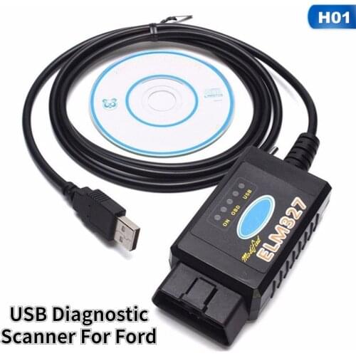 Newest ELM 327 USB Works on Forscan For Ford HS CAN /MS CAN V1.5 car OBD2 Diagnostic Tool ELM327 USB FTDI Chip Car Scanner