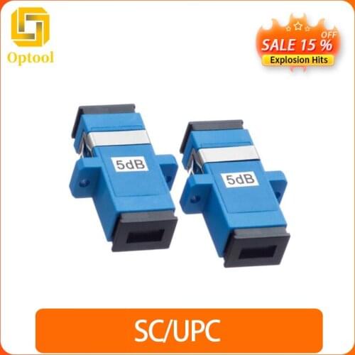 Free Shipping 5PCS/bag SC 3dB 5dB 7dB 10dB 20dB 5dBfixed type fiber optic Attenuator,flange type optical attenuator