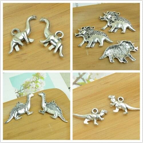 Dinosaur/rhino charms animal shape antique silver alloy pendant choker bracelet DIY jewerly accessories findings free shipping