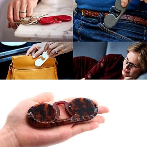 Portable Silicone Nose Clip Pocket Reading Glasses Men Women Mini Keychain Magnifying Presbyopic Rimless Readers Spectacles