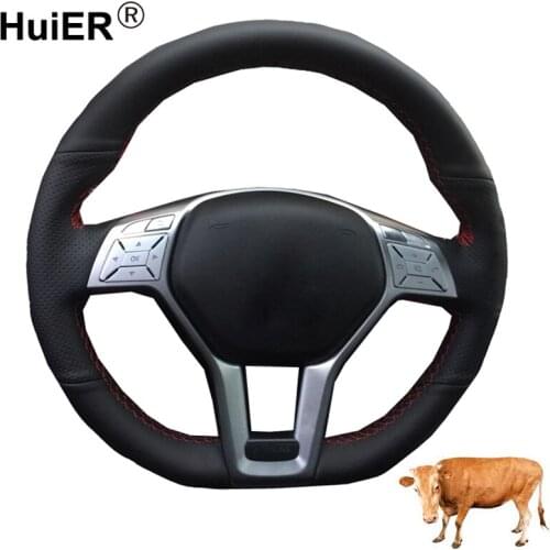 Hand Sewing Car Steering Wheel Cover Top Cow Leather For Mercedes Benz A-Class 2013-2015 CLA-Class 2013 2014 C-Class 2013 2014