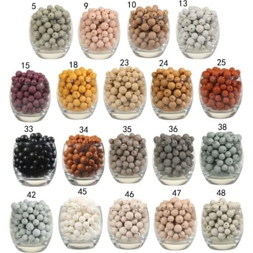 Silicone Beads 20Pcs Food Grade Silicone 12/15MM Nursing Silicone Teething Bead In Baby Teethers Necklace DIY