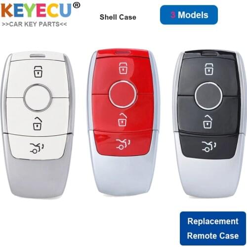 KEYECU Black White Smart Prox Remote Auto Car Key Shell Case for Mercedes Benz E Class W213 E200 E260 E300 E320 2017 2018 2019