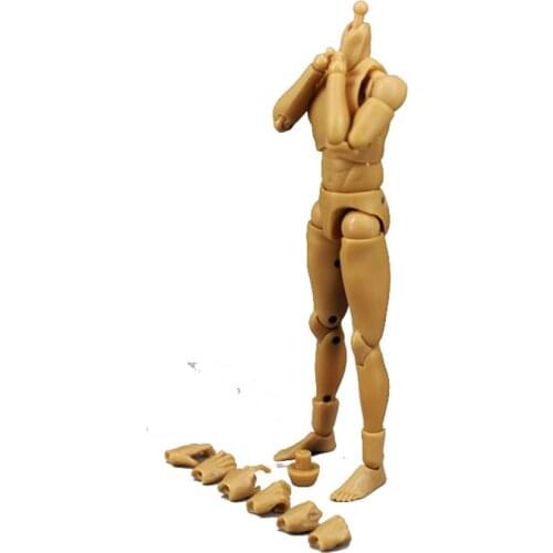 Tbleague 1/12 Scale Male Body Skin Color Narrow Shoulder Man Figure Body Doll for 6in Action Figure Flexible Toy