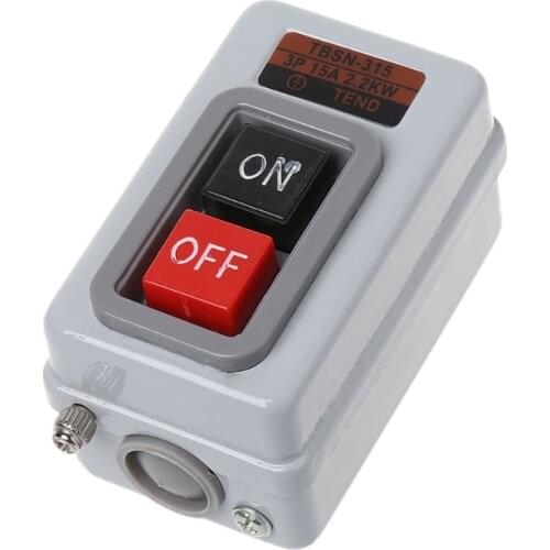 TBSN-315 AC 380V 15A 2.2KW ON/OFF 3 Phase Self-Locking Power Push Button Switch wholesale