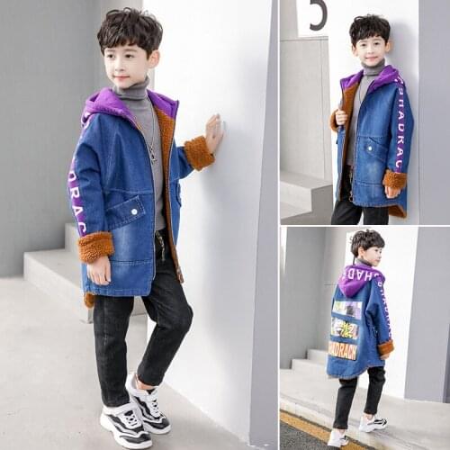 Plus Velvet Spring Autumn Coat Outerwear Top Children Clothes Kids Costume Teenage Gift Plus Size Boy Clothing High Quality