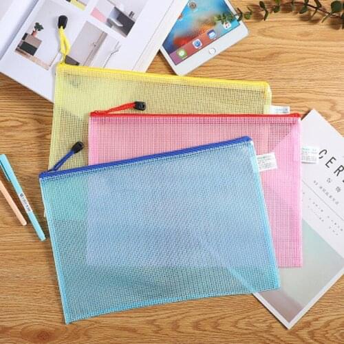 1pcs A4 Waterproof Transparent Zipper File Folder File Document Bags Office Student Supply Book Pencil Pen Case Bag Storage Bags