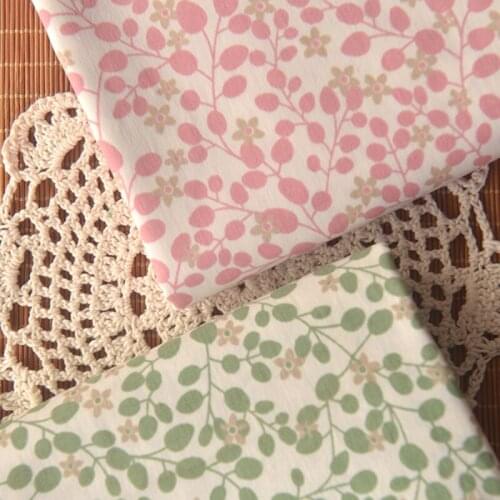 High quality elastic cotton tissu Small fruit flower branch fabric Dress childrens pajamas top clothing sofa patchwork