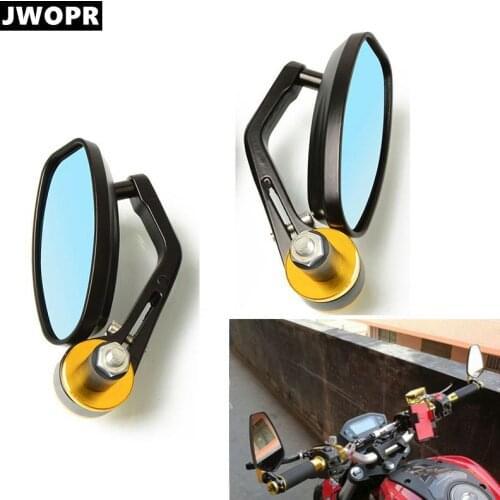 JWOPR Motorcycle Rearview Mirror Modified Reversing Oval Rearview Mirror 22mm Diameter Retro Mirror Motorcycle Accessories