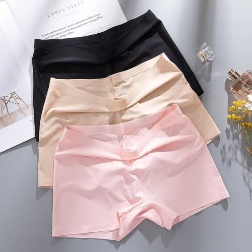 Ice Silk Womens Summer Safety Short Panties Underpant Boyshorts Seamless Ladies Pants Girls Boxer Briefs Cozy Female Underwear