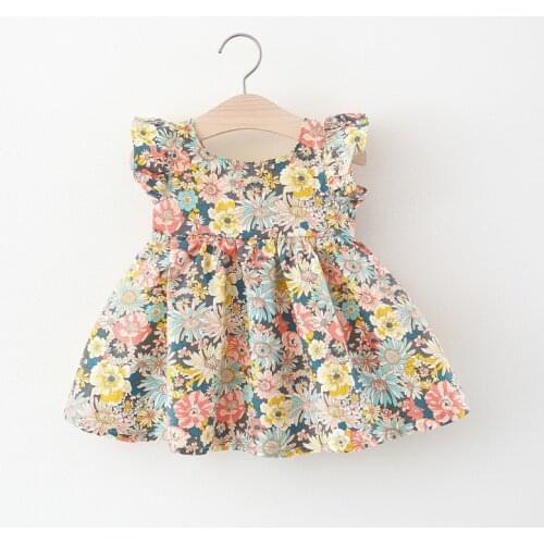 ZMAFOX Newborn Baby Girls Clothes Summer Children Cotton Princess Dresses Floral Sleeveless Vest Skirt for 1 2 3 Year Infants