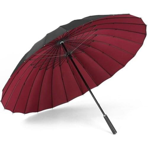 New Big Rain Umbrella Men Quality 24K Strong Double Windproof Glassfiber Long Handle Golf Umbrella Women Gifts Travel Parasol