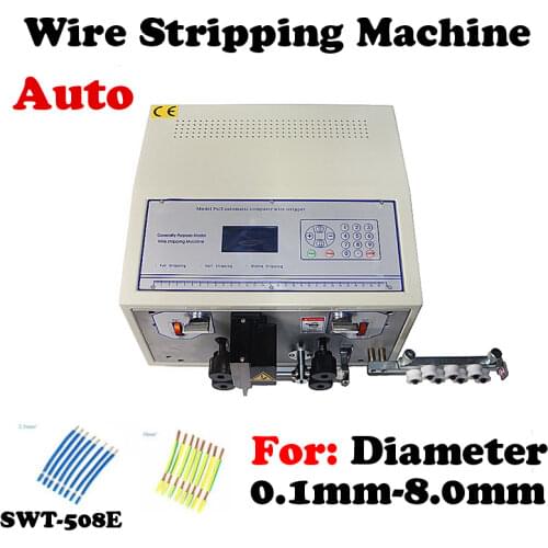 SWT-508E Desktop computer automatic wire stripping machine and wire cutting peeling machine for cable from 0.1 to 8mm2