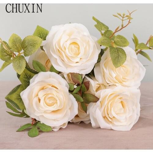 10 Heads Bouquet Silk Roses Artificial Flowers Home Decor Wedding Decorations Flower Arrangement Photography Valentines Day