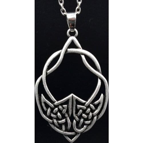 10pcs Large Celtics Wolf Necklace Silver Totem Wolf Tribal Necklace Cross Charm Pendant For Men Gift SGL252